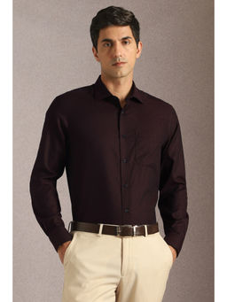 Louis Philippe - Men Brown Print Full Sleeves Formal Shirt