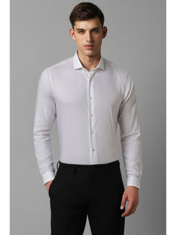 Louis Philippe - Men White Super Slim Fit Solid Full Sleeves Casual Shirt