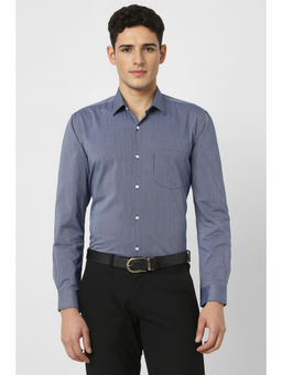 Peter England - Men Blue Regular Fit Full Sleeves Formal Shirt