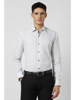 Peter England - Men White Regular Fit Full Sleeves Formal Shirt