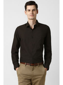 Peter England - Men Brown Slim Fit Full Sleeves Formal Shirt