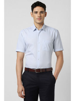 Peter England - Men Light Blue Regular Fit Half Sleeves Formal Shirt