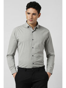 Peter England - Men Grey Slim Fit Full Sleeves Formal Shirt