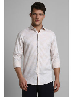 Simon Carter - Men Slim Fit Beige Shirt