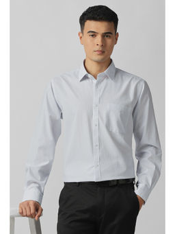 Van Heusen - Men Grey Textured Full Sleeves Formal Shirt