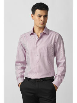 Van Heusen - Men Pink Stripe Full Sleeves Formal Shirt