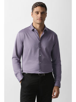 Van Heusen - Men Purple Solid Full Sleeves Formal Shirt