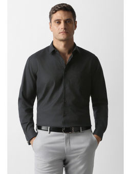 Van Heusen - Men Black Textured Full Sleeves Formal Shirt