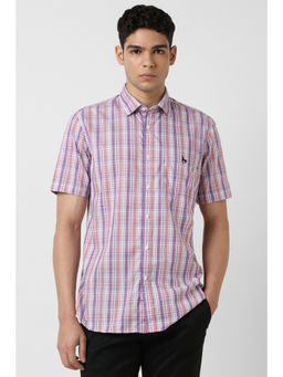 Van Heusen - Men Multi-Color Check Half Sleeves Casual Shirt