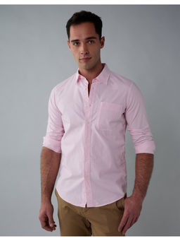 American Eagle - Men Pink Everyday Poplin Button-Up Shirt