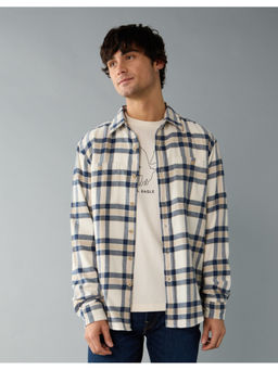 American Eagle - Men Beige Flannel Shirt