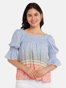 Zink London - Women Blue Printed Top