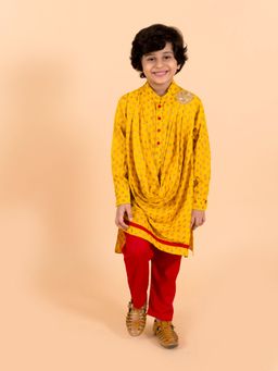 PSPeaches - Boys Mustard Kurta (Set of 2)
