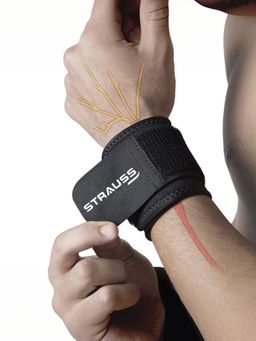 Strauss - Black Wrist Support (Pack Of 2)