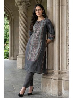 W - Grey Geometric Kurta
