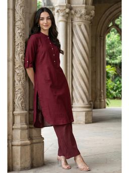 W - Red Solid Kurta