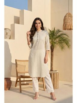 W - Textured White Kurta