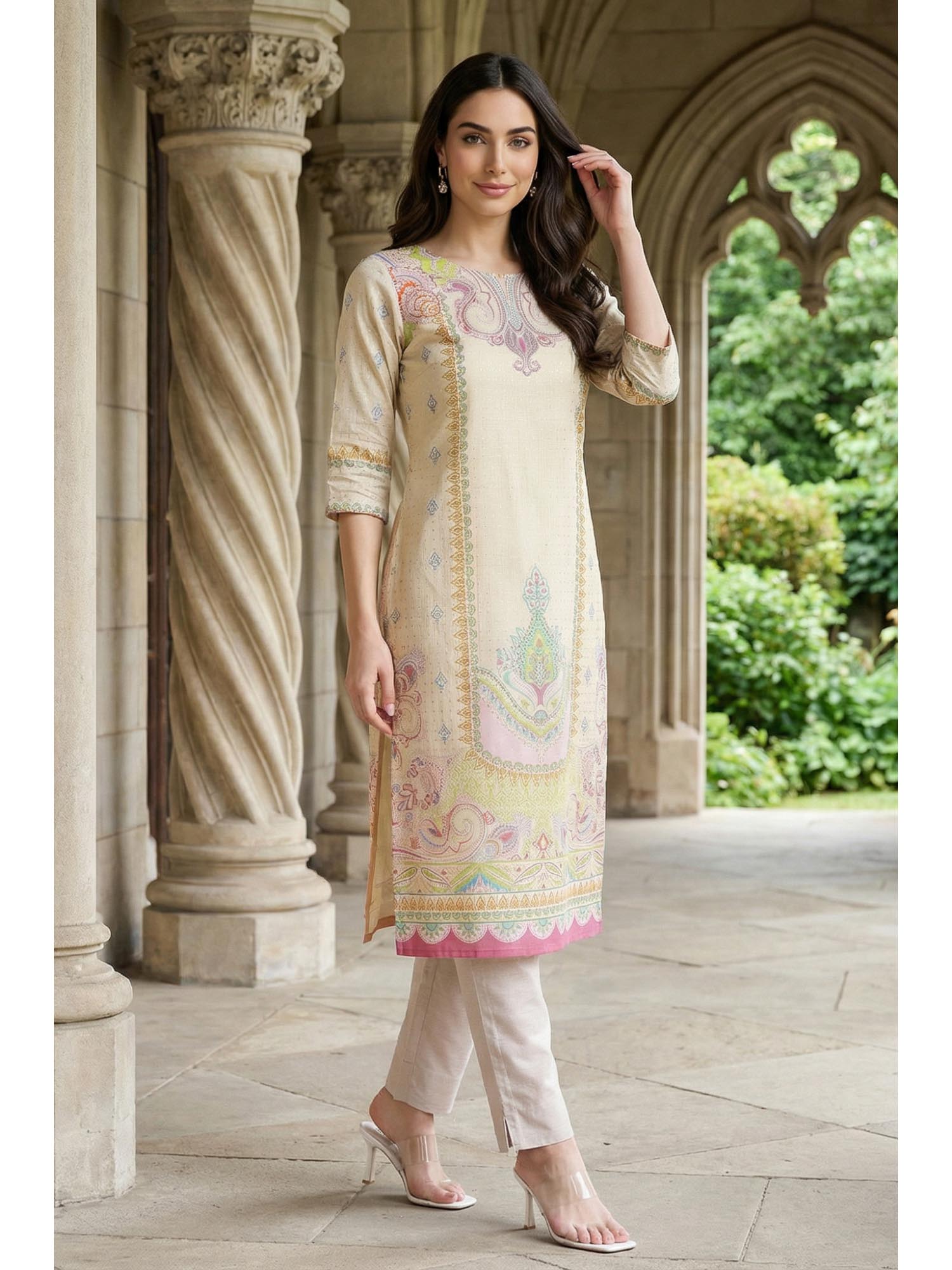 Off White Printed Kurta-picture-20