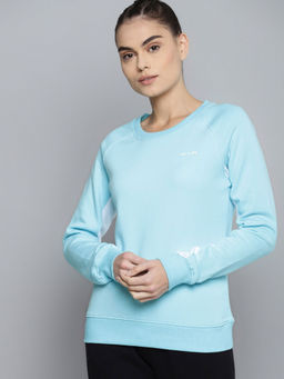 Alcis - Women Solid Blue Sweatshirt