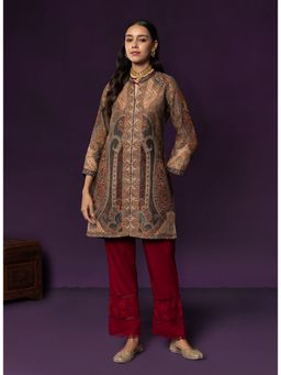 Lakshita - Paisley Printed Jamadar Multi-Color Kurta