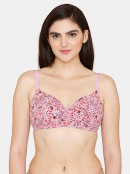 Zivame - Robins Song Padded Non Wired 3-4Th Coverage T-Shirt Bra - Violet Tulip