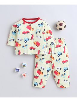 Bumzee - Yellow Baby Boys Full Sleeves Jabla and Pyjama