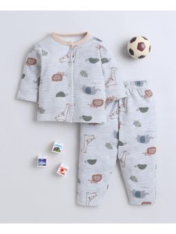 Bumzee - Grey Baby Boys Full Sleeves Jabla and Pyjama