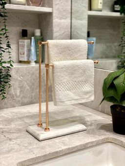 Mason Home - Melrose Hand Towel Stand - White & Rose Gold