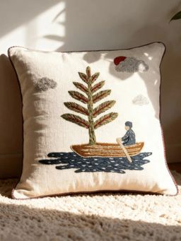 Life n Colors - Celestial Village Cushion Cover - Embroidered Pine style