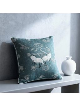Life n Colors - Graceful Cranes Azure Cushion Cover