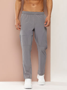 TURNFIT - Grey Solid Performance Trackpant with Zipper Closure