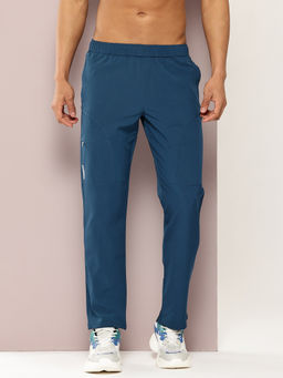 TURNFIT - Blue Solid Performance Trackpant with Zipper Closure