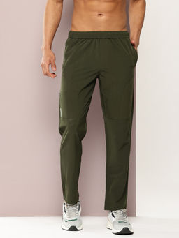 TURNFIT - Olive Solid Performance Trackpant with Zipper Closure