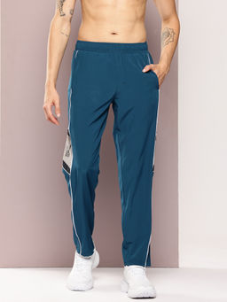 TURNFIT - Blue Slim Fit Trackpant with Contrast Patch Detail
