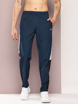 TURNFIT - Blue Men Colorblock Panel Trackpant with Zipper Pocket