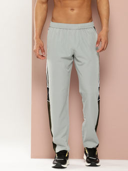 TURNFIT - Grey Men Colorblock Panel Trackpant with Zipper Pocket