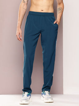 TURNFIT - Blue Lightweight Running Trackpant with Colorblock Side Panel