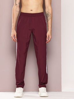 TURNFIT - Wine Lightweight Running Trackpant with Colorblock Side Panel