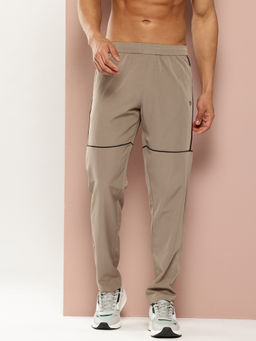 TURNFIT - Khaki Men Straight Fit Contrast Trackpant with Zipper Pocket