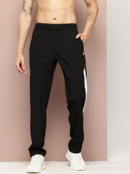 TURNFIT - Black Men Straight Fit Trackpant with Contrast Side Panel