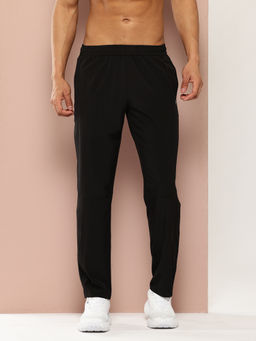 TURNFIT - Black Men Slim Fit Running Trackpant with Zipper Pocket