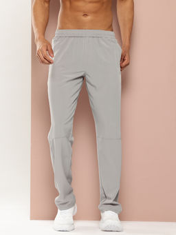 TURNFIT - Grey Men Slim Fit Running Trackpant with Zipper Pocket