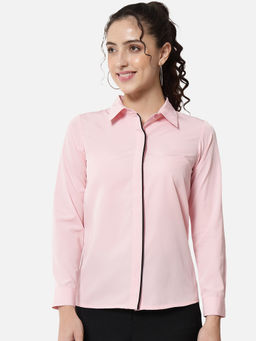 ALL WAYS YOU - Men Pink Crepe Solid/Plain Shirt