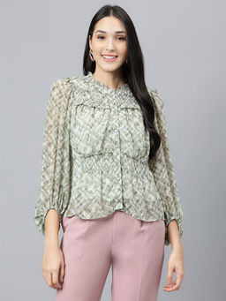 Latin Quarters - Women Green Checks Top