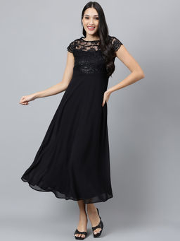 Latin Quarters - Women Black Midi Dress