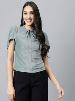 Latin Quarters - Women Green Half Sleeve Knit Top