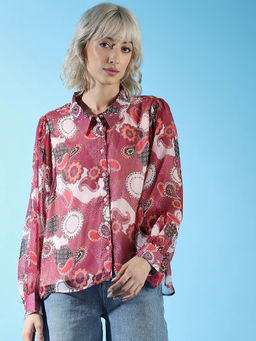 ONLY - Maroon Paisley Print Shirt