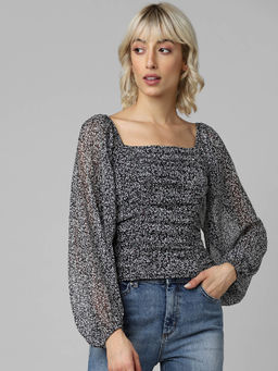 ONLY - Black Ruched Top