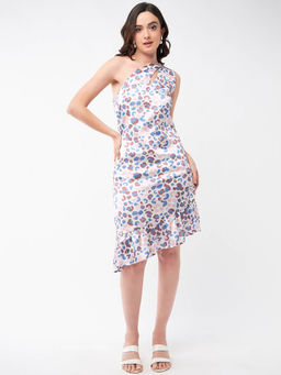Magre - Printed Satin One Shoulder Dress