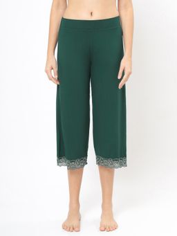 Amante - Solid Mid Rise Below Knee Pyjama Bottom Green